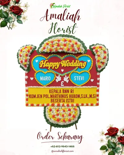 Karangan Papan Bunga Pernikahan di Kersamenak